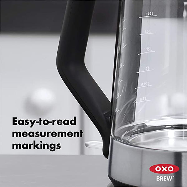CORDLESS GLASS ELECTRIC KETTLE, ELECTRIC KETTLE, OXO CORDLESS ELECTRIC KETTLE,