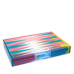 Multi color lucite backgammon set