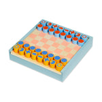 2-in 1 chess and checkers set, wooden chess set