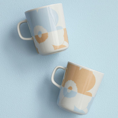 marimekko mugs, set of 2 mugs, oiva mugs, finnish design mugs