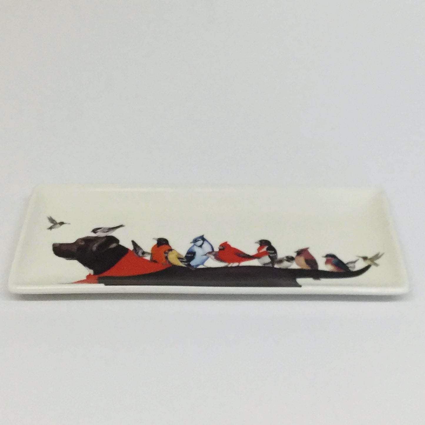 birds and dog plate, dog plate, birds plate