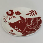 modern plates, mismatched set of plates