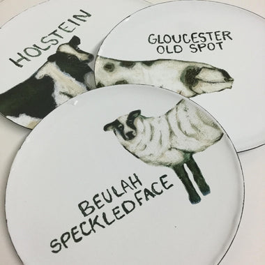 animals plates, enamel animal plates