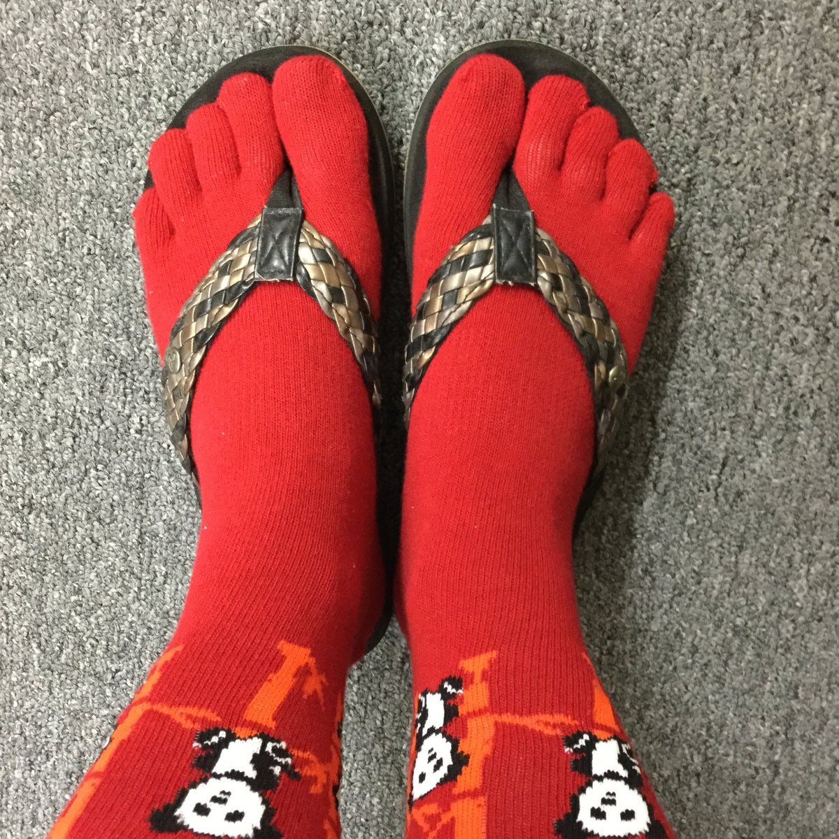 Half Toe Socks-brownjapanese Toe Socksjapanese Jacquard Design Socks 