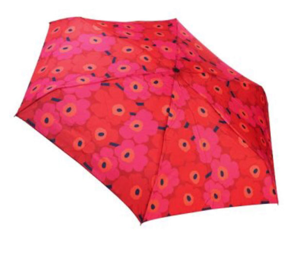 marimekko umbrella, foldable umbrella, mini umbrella, red poppy umbrella, flora umbrella, umbrella that fits in a purse