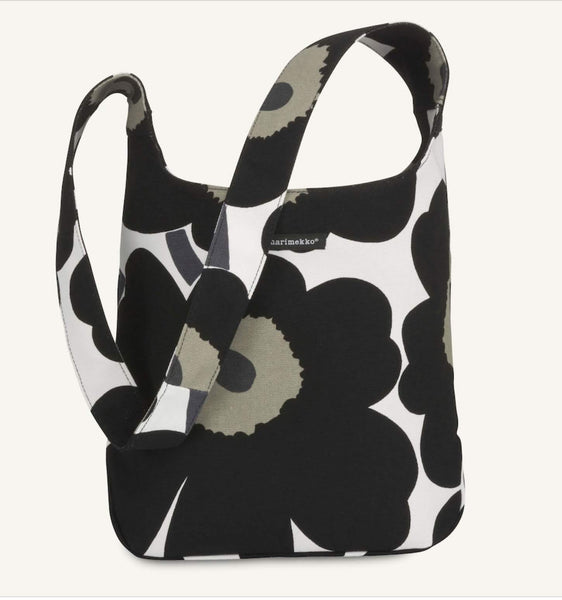 marimekko shoulder bag, black messenger bag