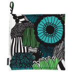 marimekko potholder, turquoise floral potholder