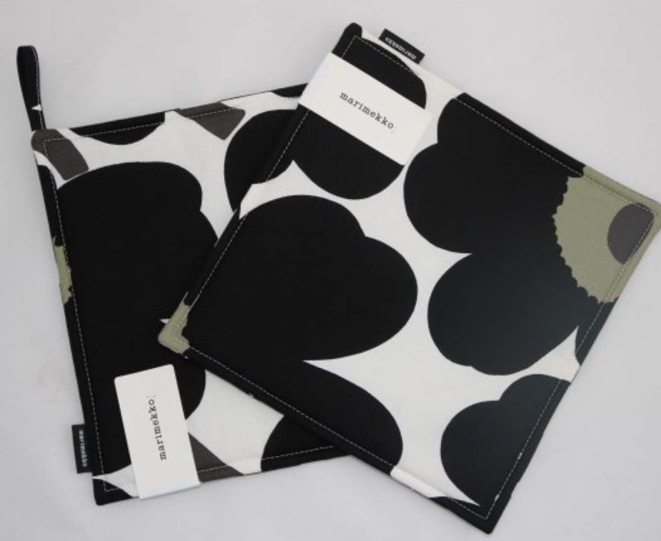 marimekko potholder, black poppy potholder