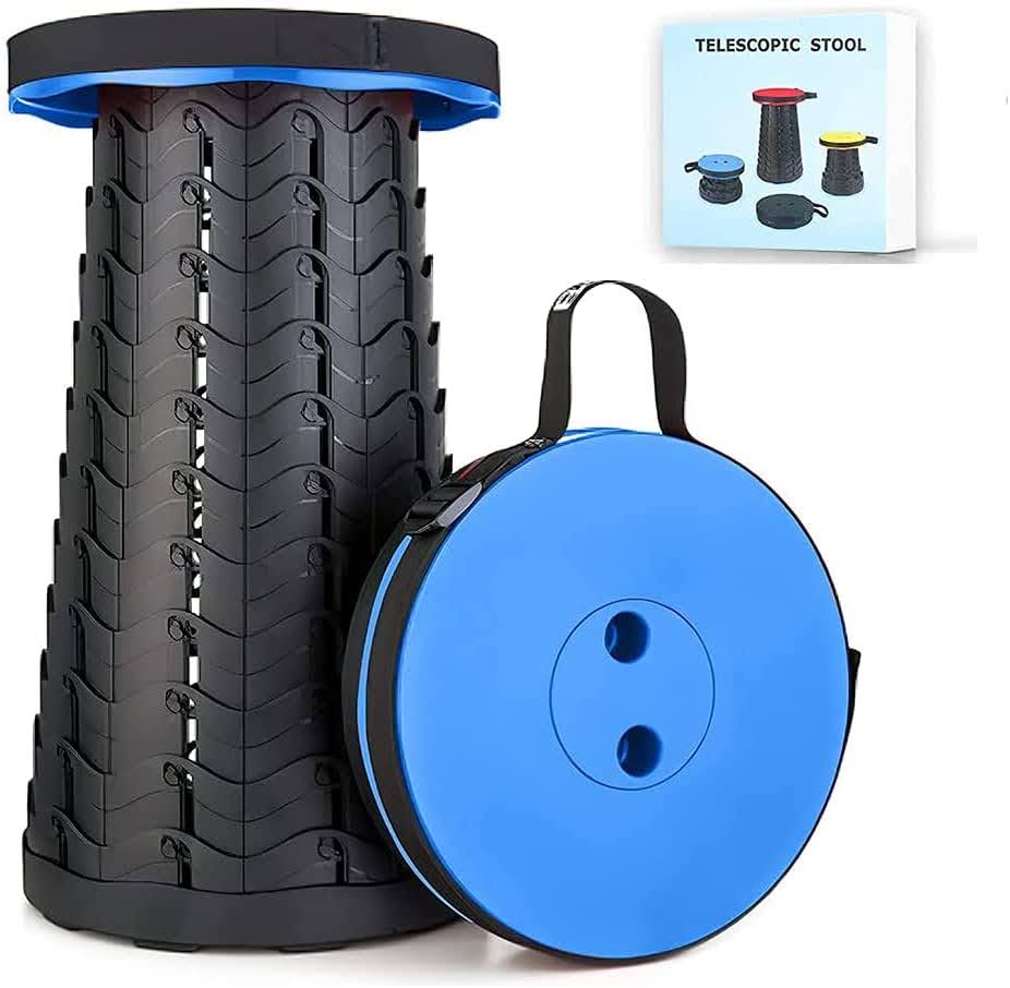 Portable expandable stool, telescoping camping stool, portable camping stool, light weight portable stool, expandable stool,