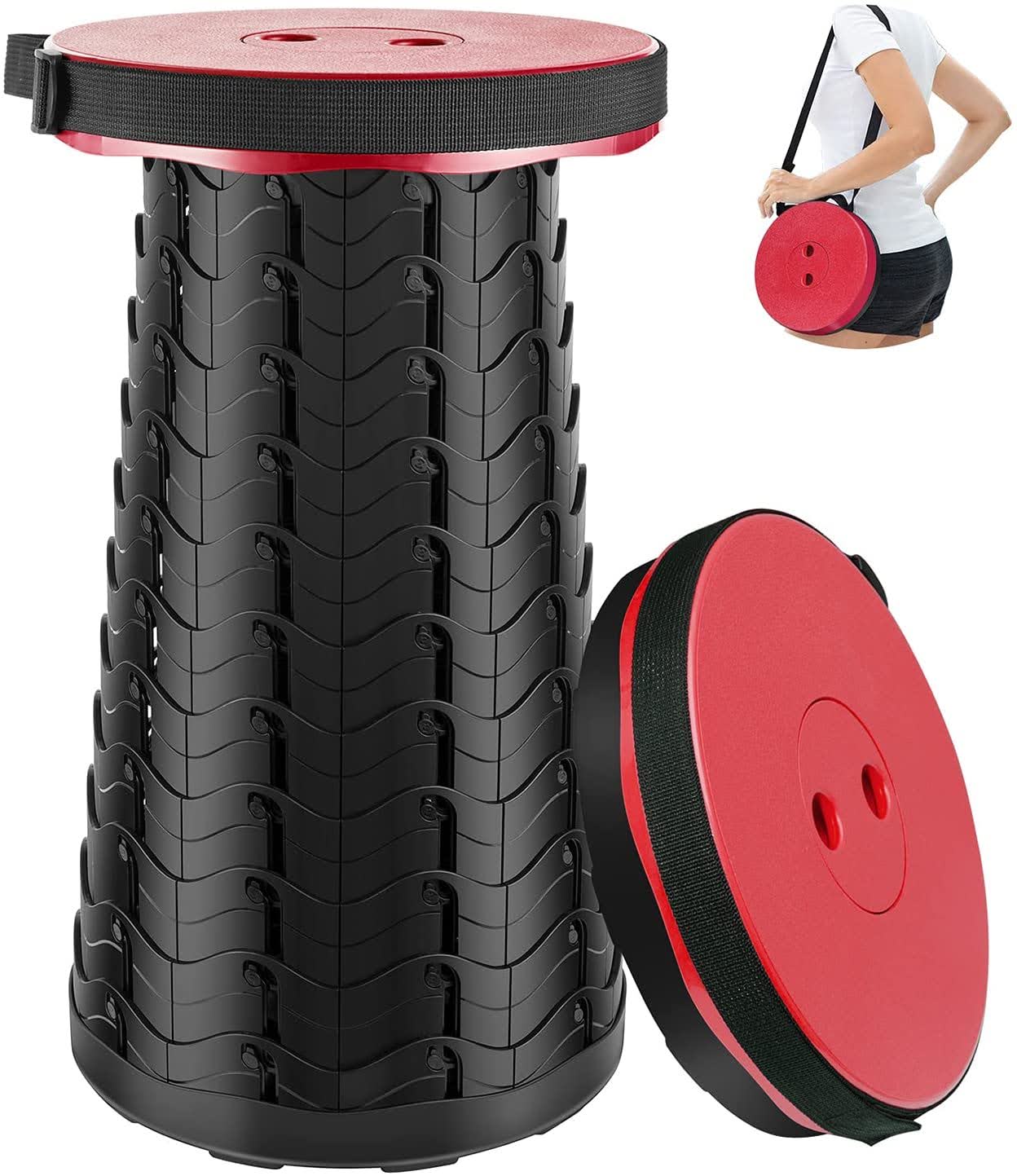 Portable expandable stool, telescoping camping stool, portable camping stool, light weight portable stool, expandable stool,