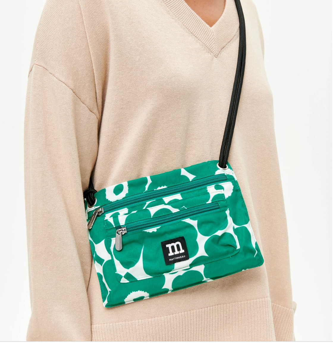 marimekko bag, green floral crossbody