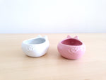 Pink and White Pig dip and chip dish, salsa dip bowl, salsa bowl
