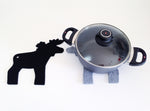 merino wool trivet, moose design trivet