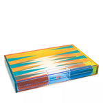 Multi color lucite backgammon set