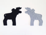 merino wool trivet, moose design trivet