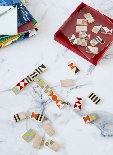 MoMA Geo Pattern Dominoes, wood dominoes