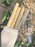 Organic Bamboo Reusable 3 Straws & 1 Brush each Bag