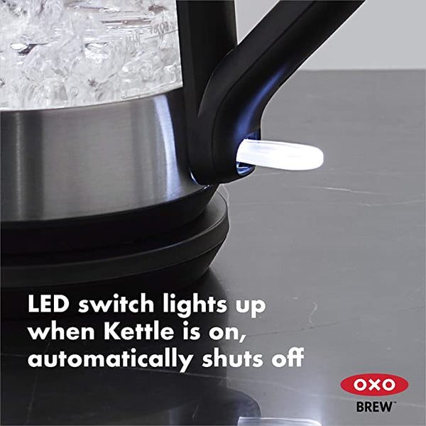 CORDLESS GLASS ELECTRIC KETTLE, ELECTRIC KETTLE, OXO CORDLESS ELECTRIC KETTLE,