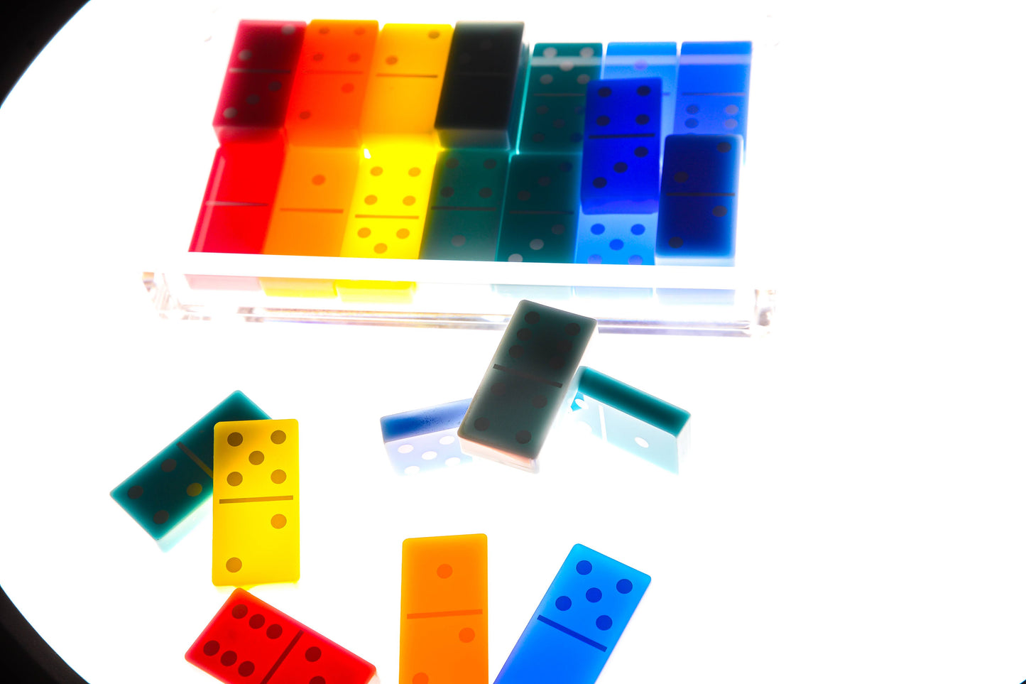 Lucite Dominoes set multicolor