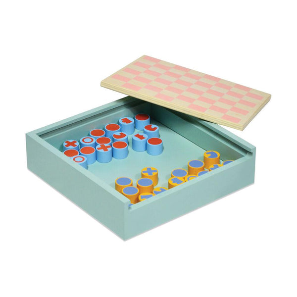 2-in 1 chess and checkers set, wood chess and checkers set