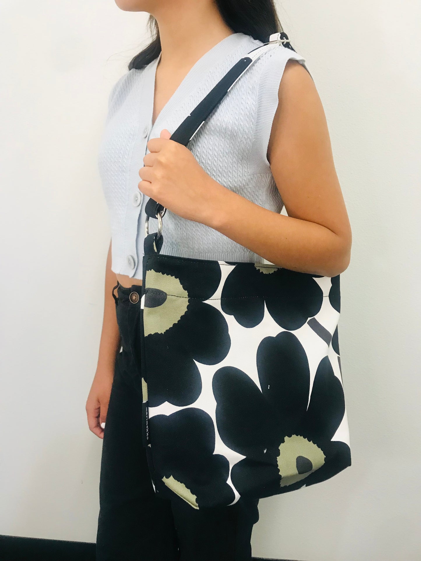 marimekko bag, black shoulder bag