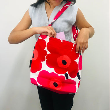 marimekko bag, red shoulder bag