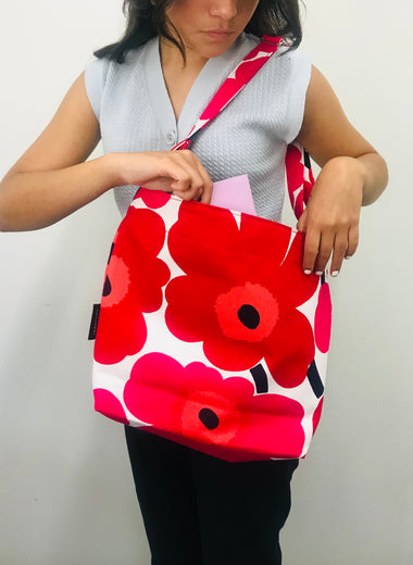 marimekko bag, red shoulder bag