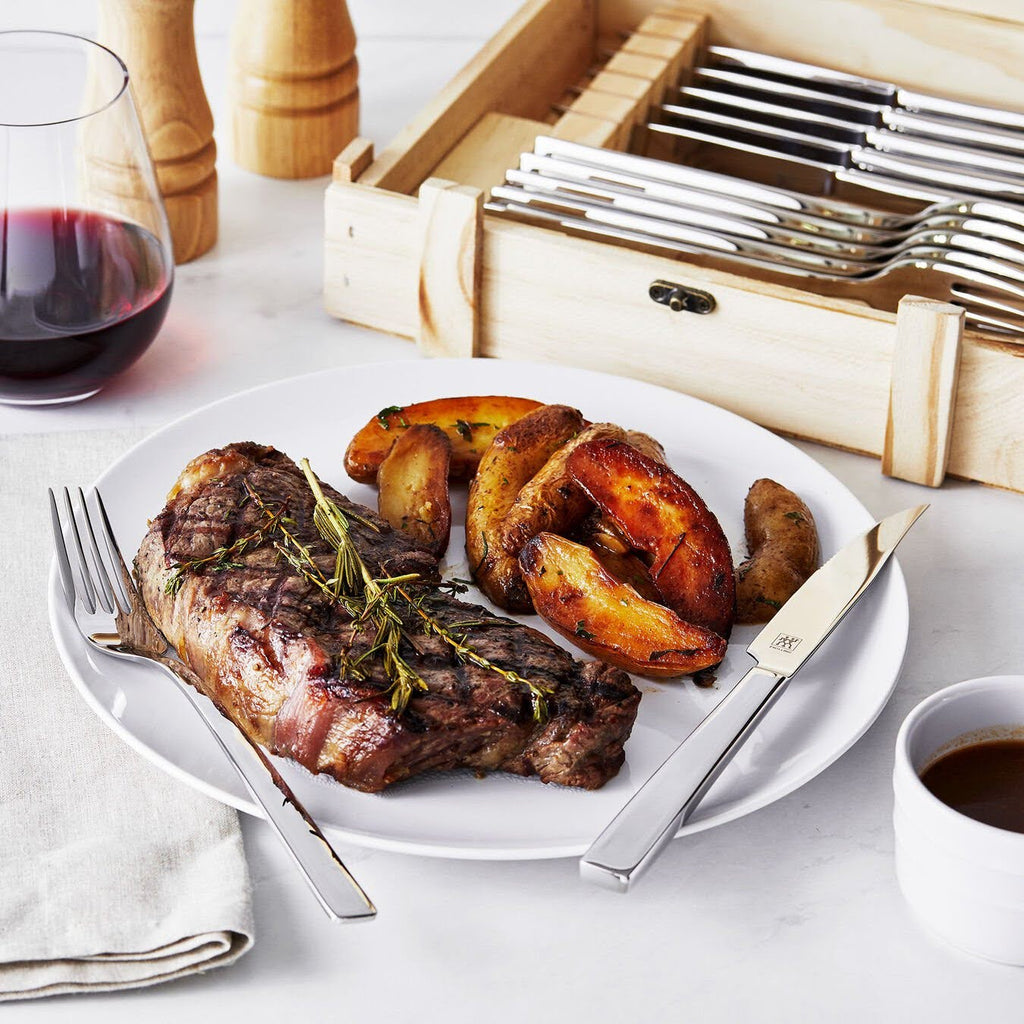 Slice through steak dinners with this $80 knife set