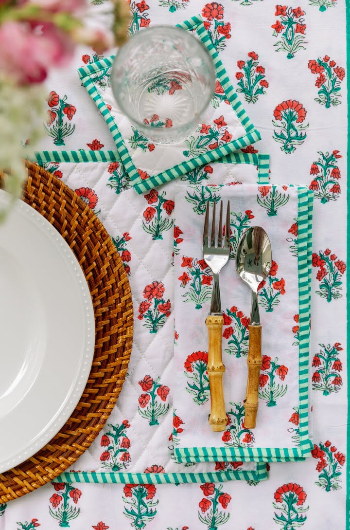 Furbish tablecloths, table placemats and coasters