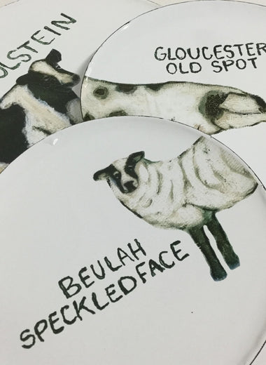 animals plates, enamel animal plates
