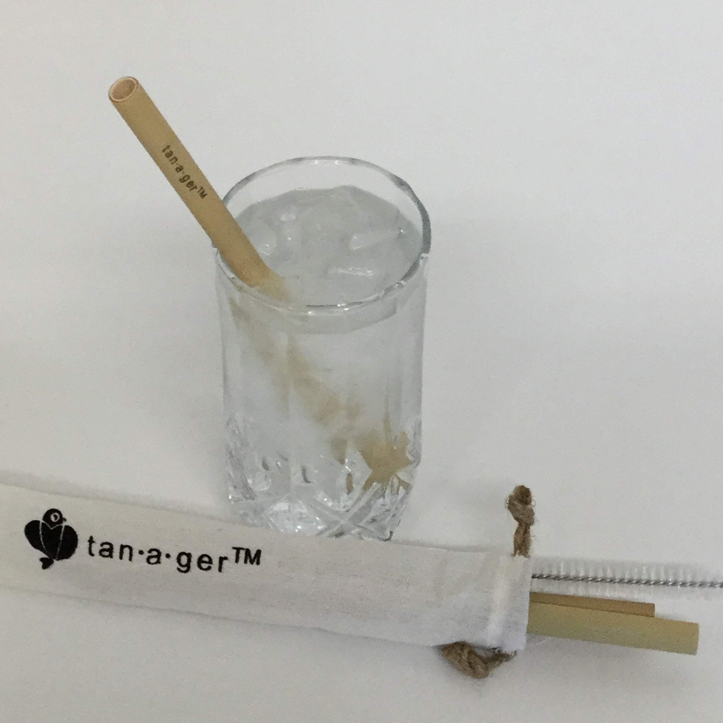 Organic Bamboo Reusable 3 Straws & 1 Brush each Bag