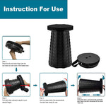 Portable expandable stool, telescoping camping stool, portable camping stool, light weight portable stool, expandable stool,