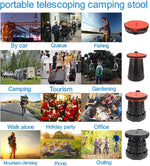 Portable expandable stool, telescoping camping stool, portable camping stool, light weight portable stool, expandable stool,