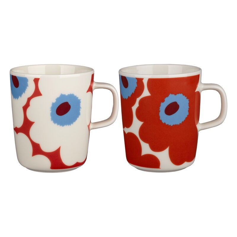marimekko unikko mug, red floral mugs