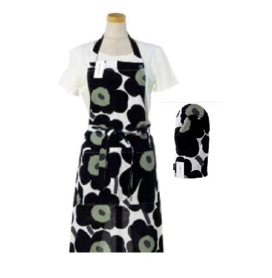 Marimekko apron, black unikko apron