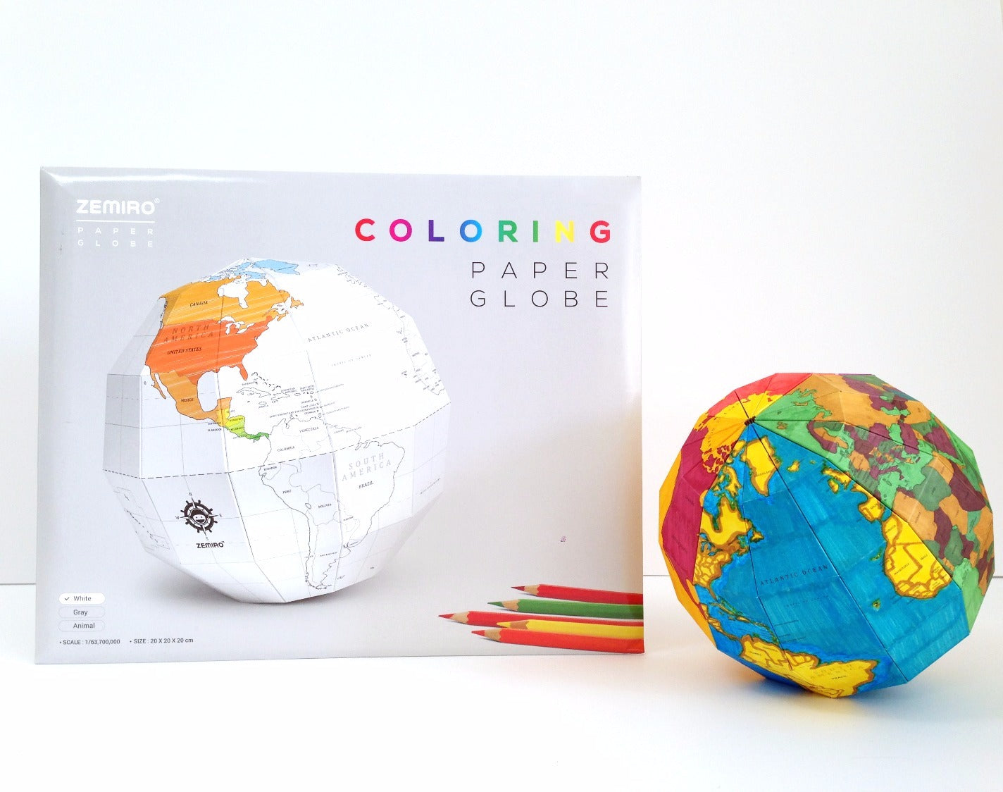 Zemiro Coloring Paper Globe