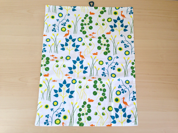 Summer design tea towel, garden design tea towel